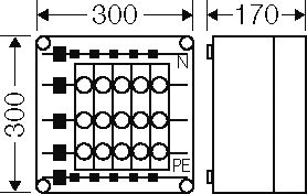 Hensel Mi screw-type fuse box, 5x3x63A, D02,E18 bus-mounted 400 A, 5-pole, 2000721 | Elektrika.lv