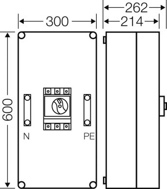 Hensel Mi circuit-breaker box 250 A 3-pole + PE + N 20001187 | Elektrika.lv