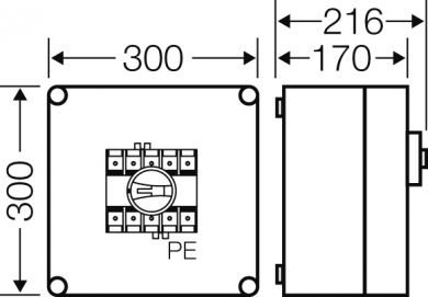 Hensel Mi isolator box 100A, 4-pole + PE 20001130 | Elektrika.lv