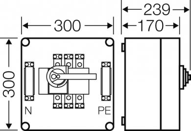 Hensel Mi load-break switch box 160A, 3-pole + PE + N 2000280 | Elektrika.lv