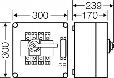 Hensel Mi load-break switch box 160A, 4-pole + PE 20000588 | Elektrika.lv