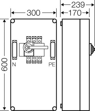 Hensel Mi load-break switch box 160A, 3-pole + PE + N 2000279 | Elektrika.lv