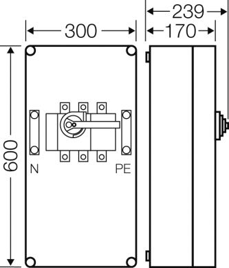 Hensel Mi load-break switch box 250 A, 3-pole + PE + N 2000283 | Elektrika.lv