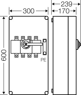 Hensel Mi isolator box 250A, 4-pole + PE 20000590 | Elektrika.lv