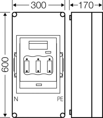 Hensel Mi 5452 HRC drošinātāju slēdža atvienotāja kārba 1xNH2, 3P, 400A+PE+N, IP65 2000191 | Elektrika.lv