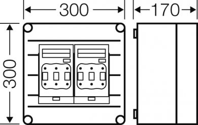 Hensel Mi HRC fuse switch disconnector box , 2x3xHRC00,bus-mounted, 400A, 5-pole 20001285 | Elektrika.lv