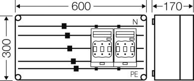 Hensel Mi HRC fuse switch disconnector box , 2x 3x NH00, bus-mounted, 250 A, 5-pole 2000658 | Elektrika.lv