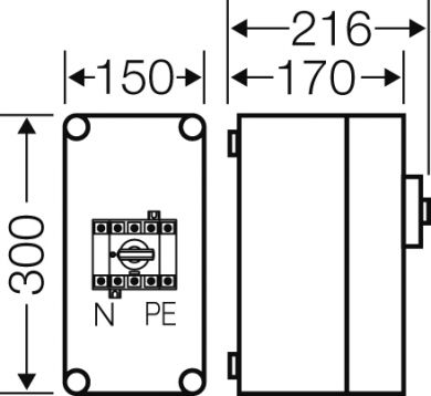 Hensel Mi load-break switch box 63A, 3-pole + PE + N 20001127 | Elektrika.lv