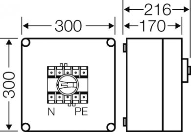 Hensel Mi isolator box 100A, 3-pole + PE + N 20001129 | Elektrika.lv