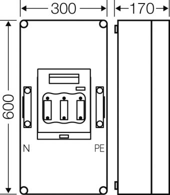 Hensel Mi 5451 HRC fuse switch disconnector box 1xNH1, 3P, 250A+PE+N, IP65 2000189 | Elektrika.lv