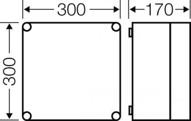 Hensel Sadale K 0201 v/a 300x450x170 mm IP66 ar necaurspīdīgu vāku, pelēka, tukša 60001039 | Elektrika.lv