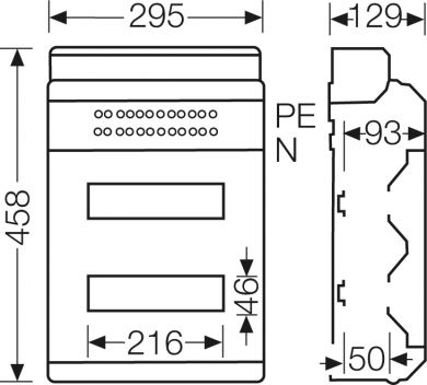 Hensel Распределительный щит KV 9224 Z 24 мод. (2x12) IP65 295x458x129mm с клеммами 6100599 | Elektrika.lv
