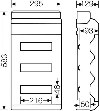 Hensel Распределительный щит KV 8336 36 мод. (3x12) IP65 583x295x129mm без клемм 6100629 | Elektrika.lv