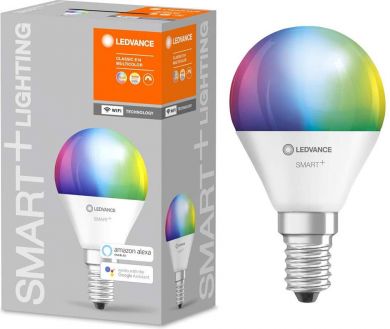 LEDVANCE SMART+ WiFi Spuldze Classic P40 RGBW E14 FR  Daudzkrāsaina gaisma 4058075485631 | Elektrika.lv