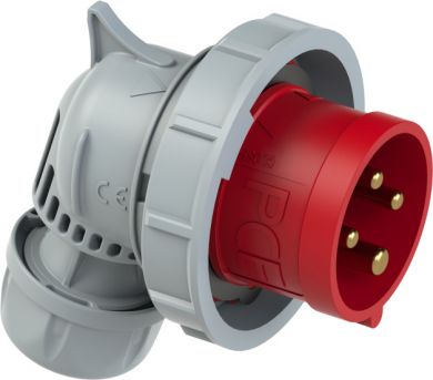PCE CEE Industrial plug angled 4x16A (3P+PE) 6h IP67 TT TWIST red/grey 80142-6TT | Elektrika.lv