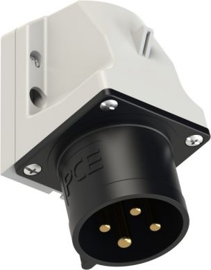 PCE CEE-wall mounted plug 4x32A (3P+PE) 7h IP44 black 524-7 | Elektrika.lv