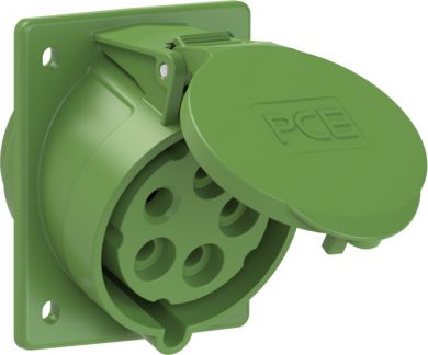 PCE CEE Kontaktligzda 5x32A(3P+N+PE) 10h IP44/IP54 80x97 leņķa zaļa 425-10 | Elektrika.lv