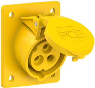 PCE CEE-flanged socket sloping (70x85mm) 16A 3p 4h IP44/IP54 413-4 | Elektrika.lv