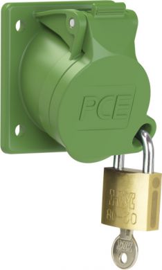 PCE CEE-flanged socket sloping (62x68mm) 16A 3p 2h IP44/IP54  locking 413-2F66 | Elektrika.lv