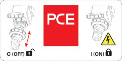 PCE Kontaktligzda v/a DIN 4x32A (3P+PE) 6h IP66/IP67, ar slēdzi un lodziņu 78242-6 | Elektrika.lv