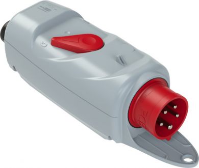 PCE CEE-motor protection plug (PKZM0) 5x32A (3P+N+PE) 6h (4.0-6.3A) IP44 with holder grey/red 53015063 | Elektrika.lv