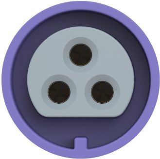 PCE CEE-flanged socket straight 54x60mm 32A 3p 24VAC 50/60Hz IP66/IP67 TWIST 3732F9V | Elektrika.lv