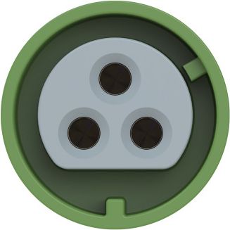 PCE CEE-flanged socket straight 54x60mm 32A 3p 24/42VAC 300Hz IP66/IP67 TWIST 3932-2F9V | Elektrika.lv