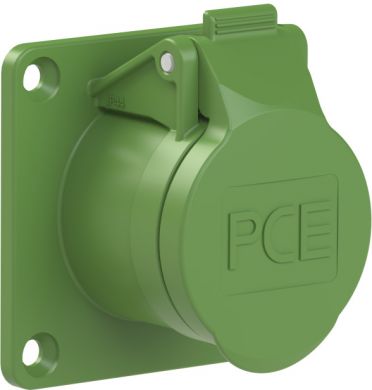 PCE CEE-flanged socket straight 70x70mm 32A 3p 24/42VAC 100-200Hz IP44/IP54 TWIST 393-4V | Elektrika.lv
