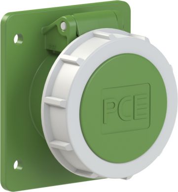 PCE CEE-flanged socket straight 75x85mm 16A 2p 24/42VAC &gt;400-500Hz IP66/IP67 TWIST 3822-11F87V | Elektrika.lv