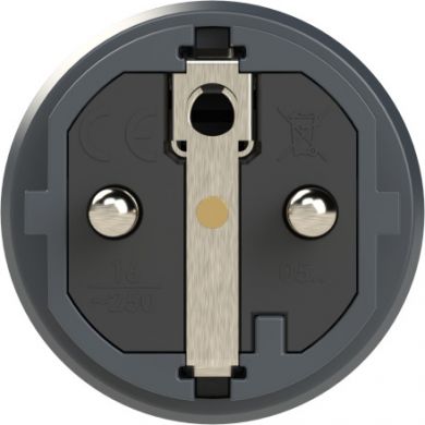 PCE Safety plug series Taurus2 - solid rubber 16A / 250V AC / 3p (2P+E), IP54 anthracite/black 0522-AS | Elektrika.lv