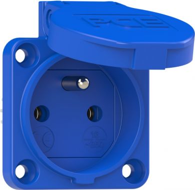 PCE Socket outlet with protective contact 50x50 fb IP54 rear (blue) 104-0B | Elektrika.lv