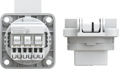 PCE Kontaktligzda SCHUKO ar vāku z/a 3x16A (2P+E), 250V IP54, 50x50 pelēka S-NOVA, bez skrūvēm 109-0G | Elektrika.lv