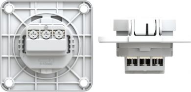 PCE Socket outlet with protective contact 70x70 nat IP54 side (white) 105-7WS | Elektrika.lv