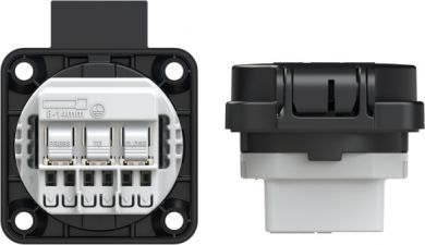 PCE Socket outlet with protective contact 50x50 fb shutter IP54 screwless (black) 108-0SC | Elektrika.lv