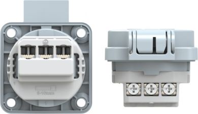 PCE Socket outlet with protective contact 50x50 fb shutter IP54 rear (dark-grey) 104-0DGC | Elektrika.lv