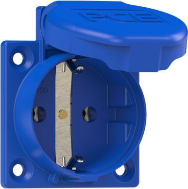 PCE Safety socket SCHUKO 3x16A (2P+E), 250V, IP54, 50x50mm, blue P-NOVA+ 1050-0BW | Elektrika.lv