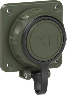 PCE Kontaktligzda SCHUKO ar vāku z/a, 3x16A, 250V, 75x75 IP68, zaļa Nautilus French 20351-8UC | Elektrika.lv