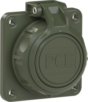 PCE Schutzkontakt-Anbausteckdose 75x75 fb Shutter Klappdeckel IP66/68 (bronzegrün) 20342-8UC | Elektrika.lv