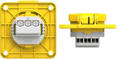 PCE Socket outlet with protective contact 70x70 fb IP54 side (yellow) 104-7ES | Elektrika.lv