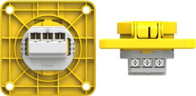 PCE Socket outlet with protective contact 75x75 fb IP54 rear (yellow) 104-8E | Elektrika.lv