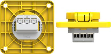 PCE Socket outlet with protective contact 75x75 fb IP54 side (yellow) 104-8ES | Elektrika.lv