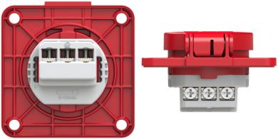 PCE Socket outlet with protective contact 70x70 nat shutter IP54 rear (red) 105-7RC | Elektrika.lv