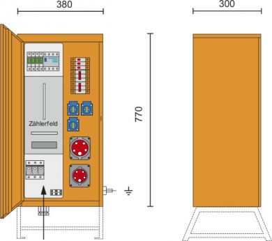 PCE Construction power distributor metal M-AVEV 35/11-3/V1/A/K&Auml;RNTEN 690000004 | Elektrika.lv