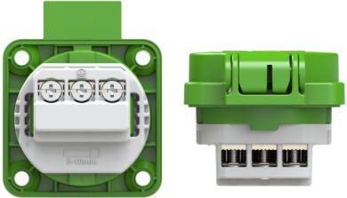 PCE Socket outlet with protective contact 50x50 nat shutter IP54 side (green) 105-0USC | Elektrika.lv