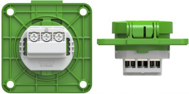 PCE Socket outlet with protective contact 70x70 nat IP54 side (green) 105-7US | Elektrika.lv