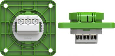 PCE Socket outlet with protective contact 75x75 nat IP54 side (green) 105-8US | Elektrika.lv