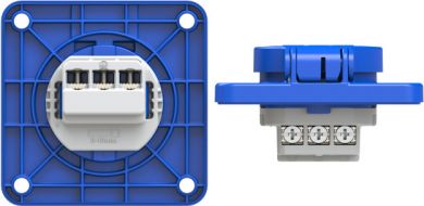 PCE Socket outlet with protective contact 75x75 fb IP54 rear (blue) 104-8B | Elektrika.lv
