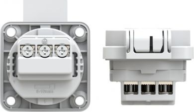PCE Socket outlet with protective contact 50x50 nat IP54 side (grey) 105-0GS | Elektrika.lv