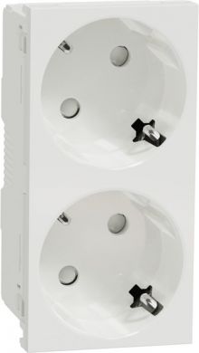 Schneider Electric 2 German socket-outlet, 16A 250V IP21, white New Unica NU306618 | Elektrika.lv