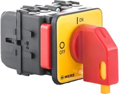 PCE Panel mounted switch PCE MERZ ML016.2-TB/RG3 16A 0-1 2P 1 padlock IP55 red/yellow ML016.2-TB/RG3 | Elektrika.lv
